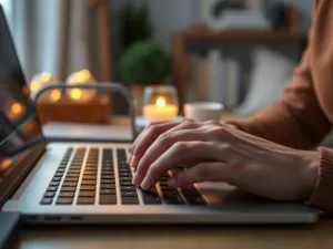 Skupiony mężczyzna pracujący przy laptopie w nowoczesnym biurze, symbolizujący profesjonalną pracę z danymi.